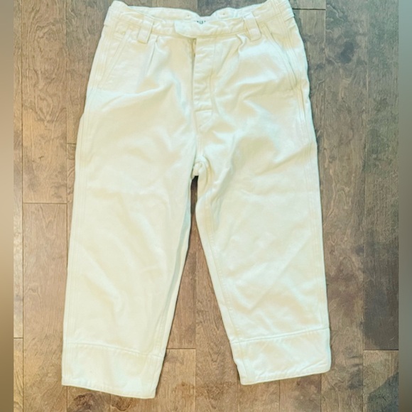 Ecru washed twill wide leg capri Sz M - Picture 8 of 8